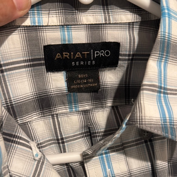 Ariat Pro Blue and Gray Button Down Shirt - Picture 4 of 6